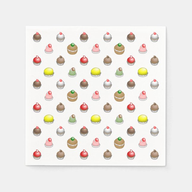 Colourful Small Cakes Napkin (Front)