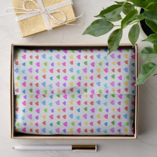 Colourful Small Motif Heart Pattern Tissue Paper