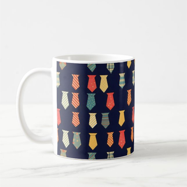 Colourful Small Ties Pattern Coffee Mug (Left)