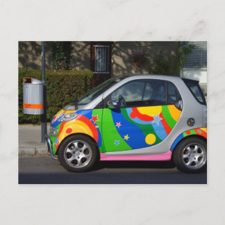 Colourful Smart Car Postcard
