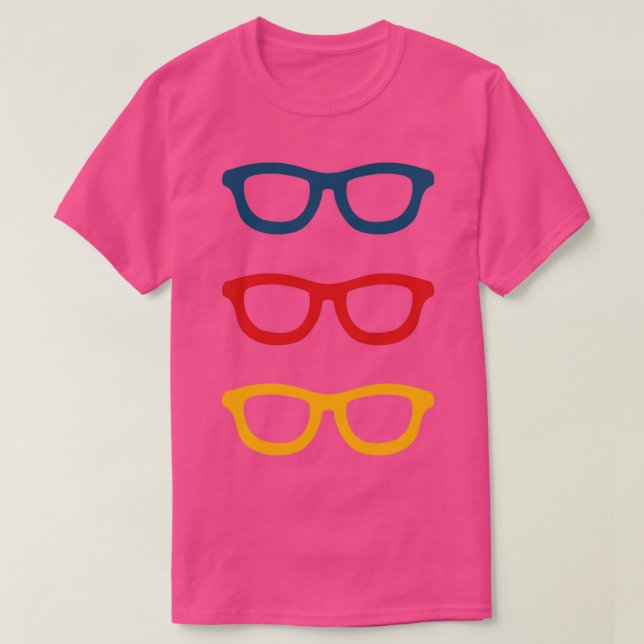 Colourful Smart Glasses Pattern  T-Shirt (Design Front)