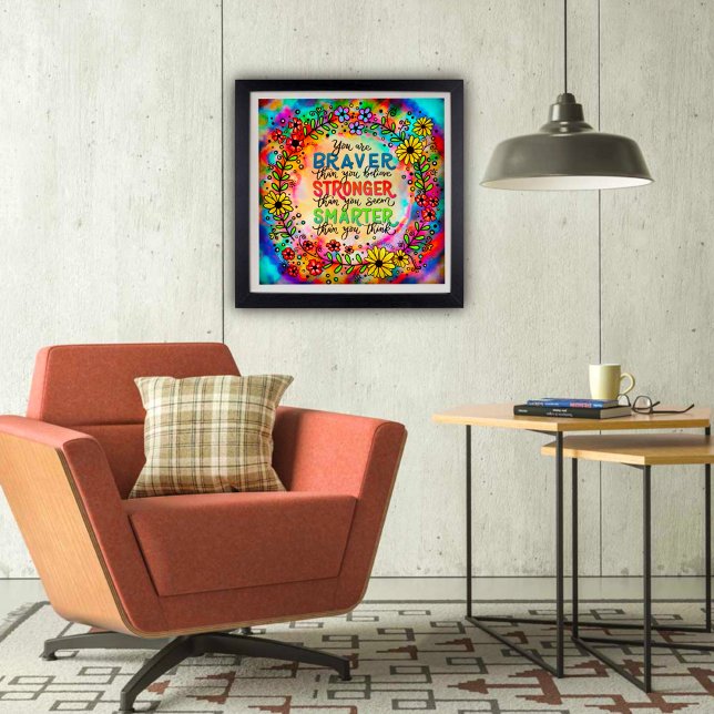 Colourful Smarter Braver Stronger Inspiring Quote Poster (Creator Uploaded)