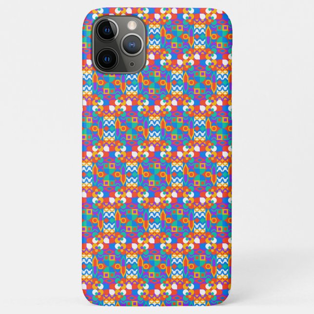 Colourful smartphone case with abstract geometric  (Back)