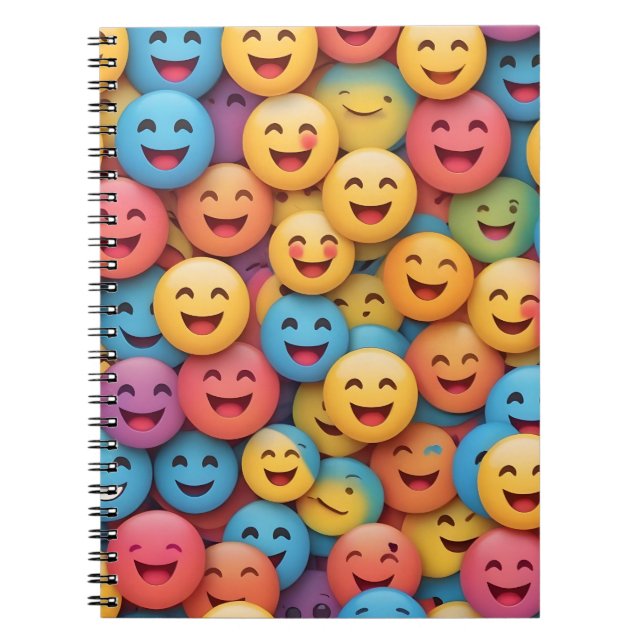 Colourful Smile Emoji Notebook (Front)