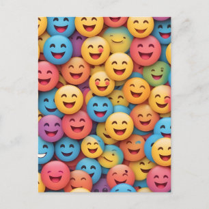 Colourful Smile Emoji Postcard