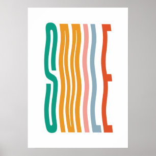 Colourful smile phrase kids room poster