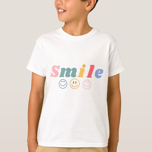 Colourful Smile Typography T-Shirt (Front)