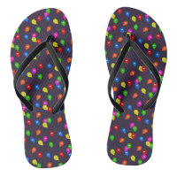 Colourful Smiling Balloons Black Flip Flops