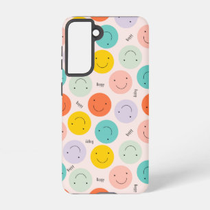 Colourful Smiling Happy Face Pattern Samsung Galaxy Case