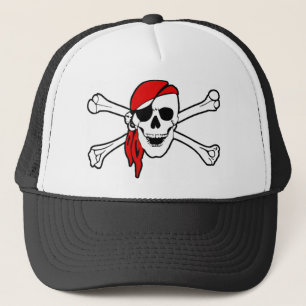 Colourful Smiling Pirate Skull and Crossbones Trucker Hat