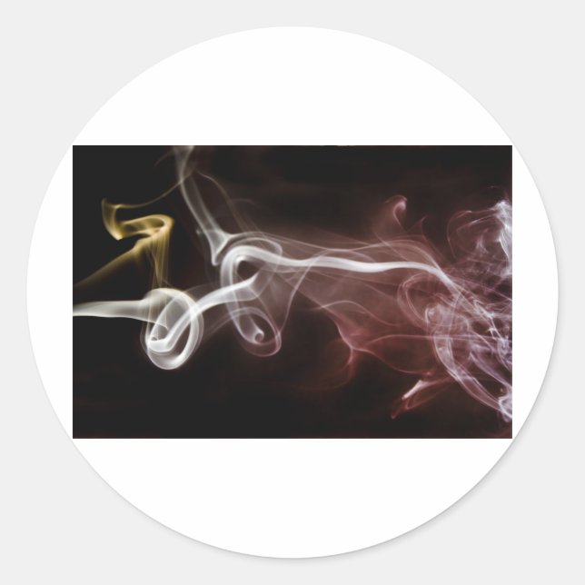 Colourful Smoke Classic Round Sticker (Front)