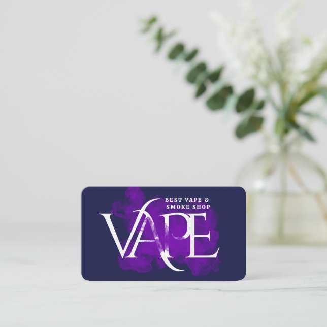 Colourful Smoke Shop Vape Shop Business Card (Standing Front)