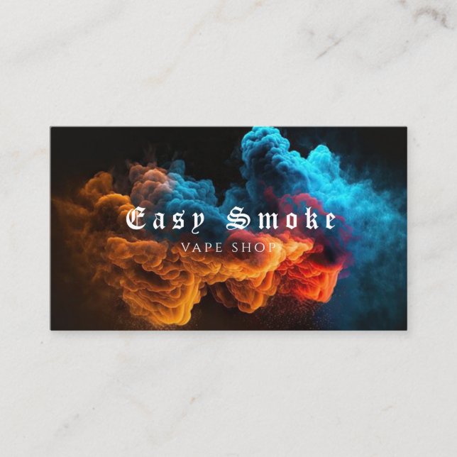 Colourful Smoke Vape Shop Business Card (Front)