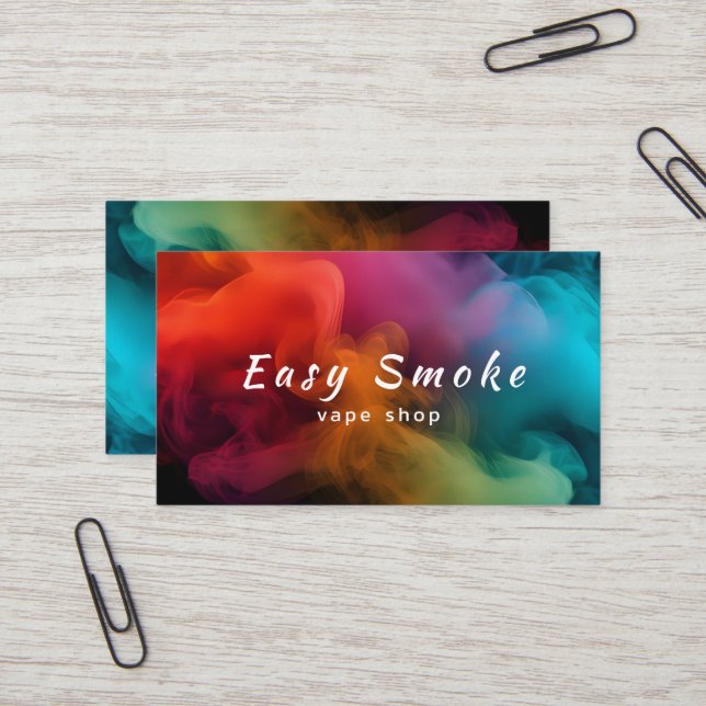Colourful Smoke Vape Shop Business Card (Front/Back In Situ)