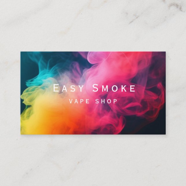 Colourful Smoke Vape Shop Business Card (Front)