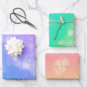 Colourful Smokey Smudges Decoupage  Wrapping Paper Sheet