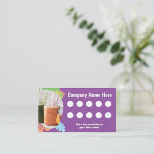 Colourful Smoothies Store Juice Bar Loyalty Card