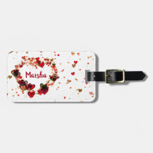 Colourful Smudgy Hearts Luggage Tag