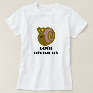 Colourful snail and text goût délicieux T-Shirt