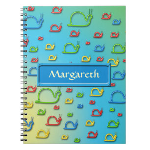 Colourful snails everywhere notebook