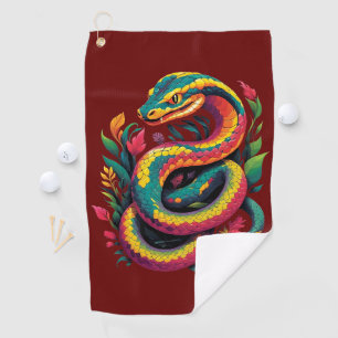 Colourful Snake Golf Towel