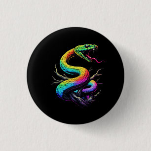 Colourful Snake Illustration 3 Cm Round Badge