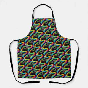 Colourful Snake Illustration Apron