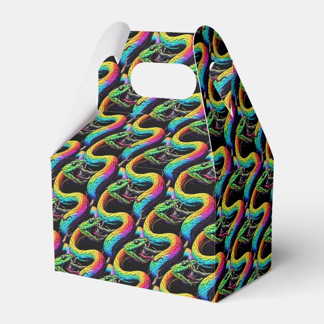 Colourful Snake Illustration Favour Box (Front Side)