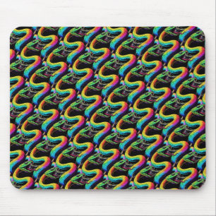 Colourful Snake Illustration Mouse Mat