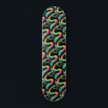 Colourful Snake Illustration Skateboard<br><div class="desc">Discover the mesmerising beauty of this digital artwork featuring a rainbow-hued serpent gracefully coiled around stark branches. The striking contrast between the vibrant scales and the monochrome limbs captures attention,  making this piece an ideal focal point for any space seeking a touch of nature’s fantasy.</div>