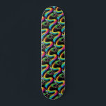Colourful Snake Illustration Skateboard<br><div class="desc">Discover the mesmerising beauty of this digital artwork featuring a rainbow-hued serpent gracefully coiled around stark branches. The striking contrast between the vibrant scales and the monochrome limbs captures attention,  making this piece an ideal focal point for any space seeking a touch of nature’s fantasy.</div>