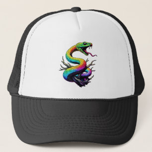 Colourful Snake Illustration Trucker Hat