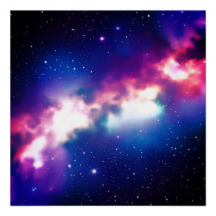 Colourful Snake Nebula Galaxy Art Glossy Poster