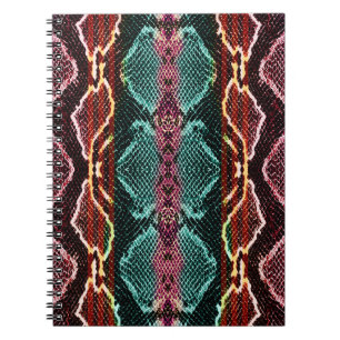 Colourful snake skin, animal print. notebook