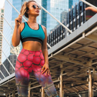 Colourful Snake Skin Capri Leggings