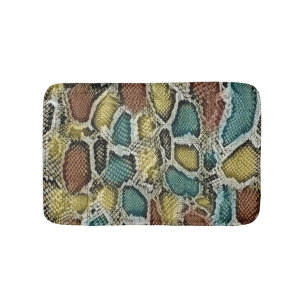 Colourful snake skin: seamless design. bath mat