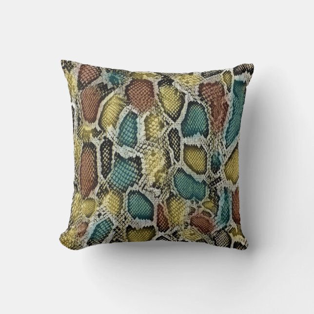 Colourful snake skin: seamless design. cushion (Front)
