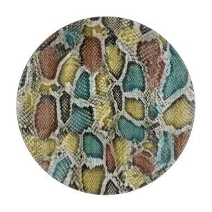 Colourful snake skin: seamless design. cutting board
