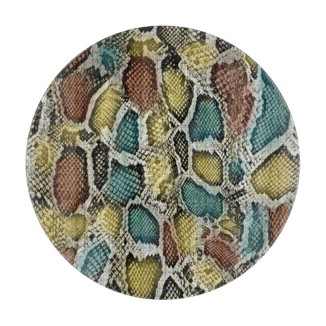 Colourful snake skin: seamless design. cutting board (Front)
