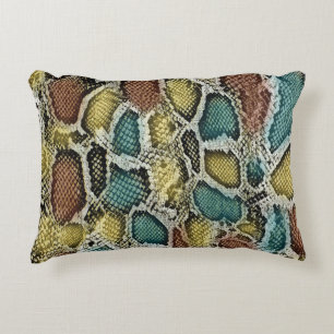 Colourful snake skin: seamless design. decorative cushion