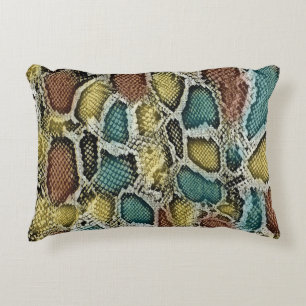 Colourful snake skin: seamless design. decorative cushion