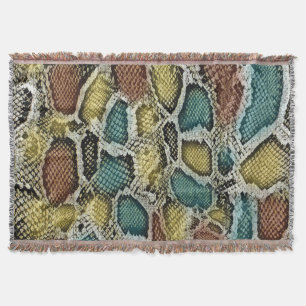 Colourful snake skin: seamless design. throw blanket