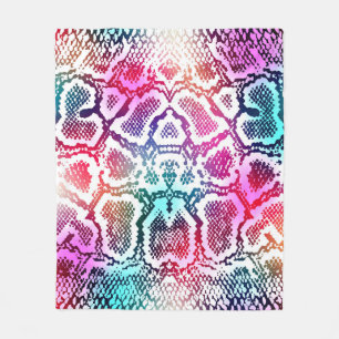 Colourful Snake Skin Texture Pattern. Fleece Blanket