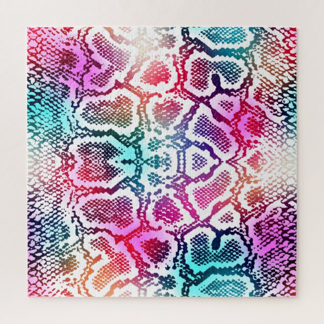 Colourful Snake Skin Texture Pattern. Jigsaw Puzzle (Vertical)