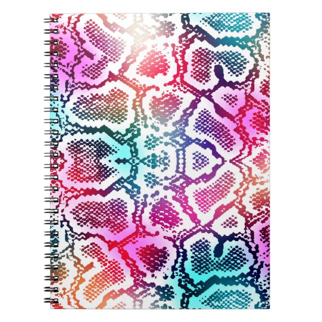 Colourful Snake Skin Texture Pattern. Notebook (Front)
