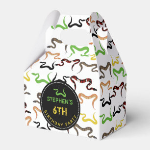 Colourful Snakes Python Reptile Birthday Party  Favour Box