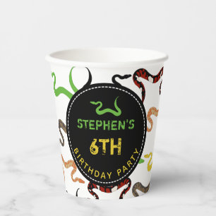 Colourful Snakes Python Reptile Birthday Party Paper Cups