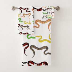 Colourful Snakes Python Reptile Pattern Bath Towel Set