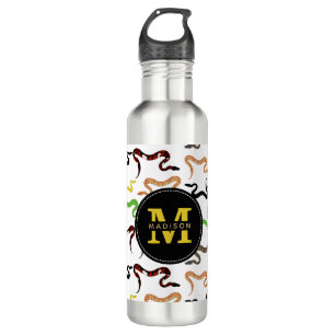 Colourful Snakes Python Reptile Pattern Monogram 710 Ml Water Bottle