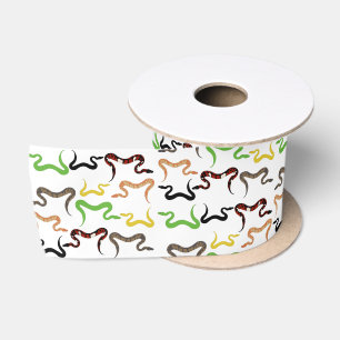 Colourful Snakes Python Reptile Pattern  Satin Ribbon